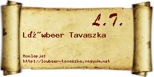 Löwbeer Tavaszka névjegykártya